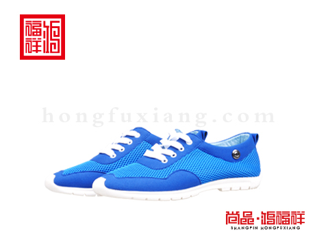 鸿福祥布鞋男鞋X152239宝蓝凉鞋