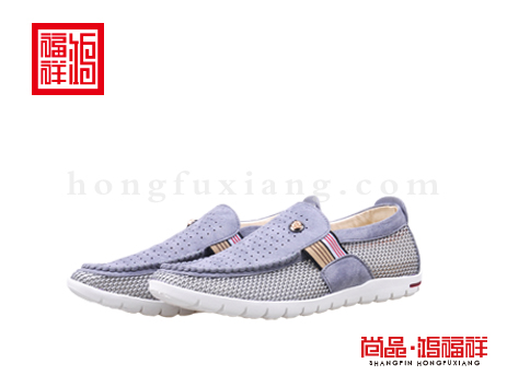 鸿福祥布鞋男鞋X152243灰色凉鞋