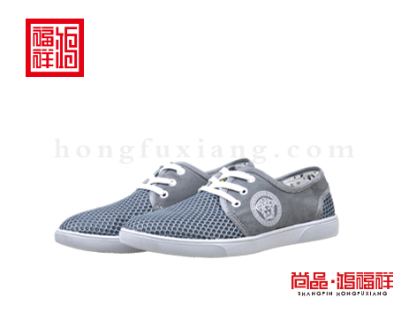 鸿福祥布鞋男鞋X252235灰色凉鞋