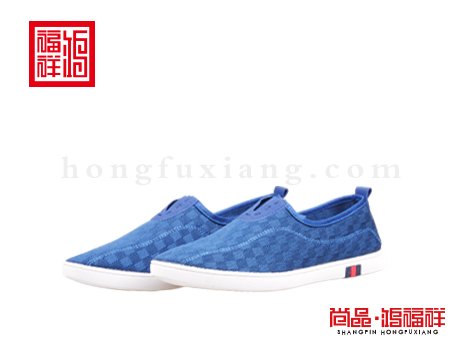 鸿福祥布鞋男鞋X252289蓝色大网鞋