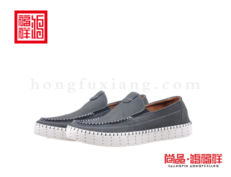 鸿福祥布鞋男鞋N152063灰色风尚鞋