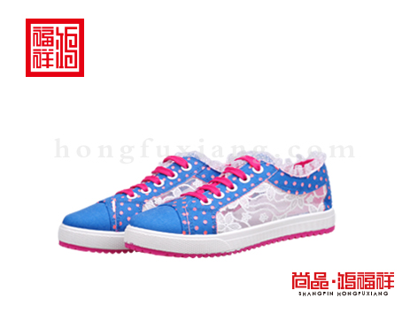 鸿福祥布鞋女鞋X155366玫瑰红小网鞋