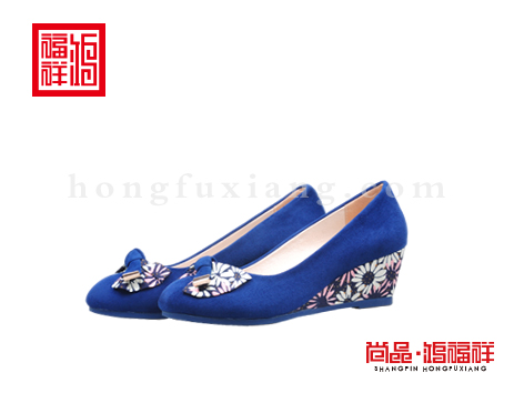 鸿福祥布鞋女鞋N252058蓝色大众鞋