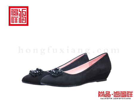 鸿福祥布鞋女鞋N252068黑色时装鞋