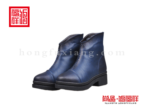 鸿福祥布鞋女鞋D252160深蓝风尚鞋