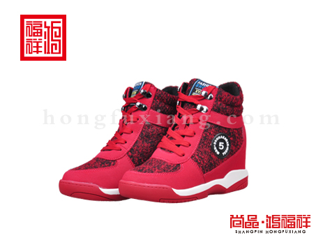 鸿福祥布鞋女鞋D152156红色风尚鞋