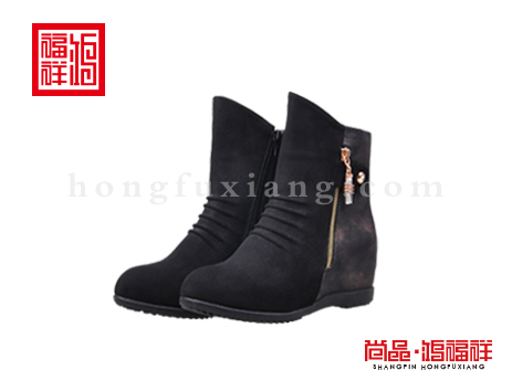 鸿福祥布鞋女鞋D152070黑色风尚鞋