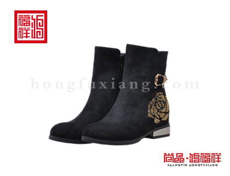 鸿福祥布鞋女鞋D152036黑色风尚鞋