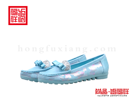 鸿福祥布鞋女鞋N252092浅蓝时装鞋
