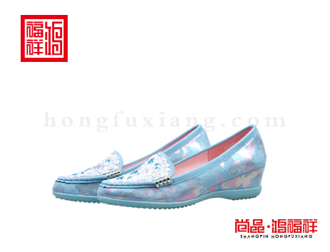 鸿福祥布鞋女鞋N252078浅蓝时装鞋