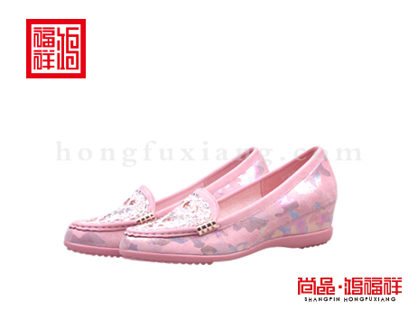鸿福祥布鞋女鞋N252078浅粉时装鞋