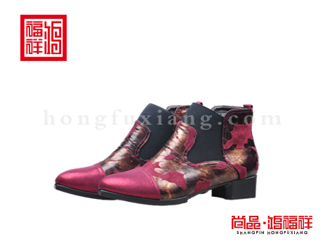 鸿福祥布鞋女鞋N152256红色时装鞋