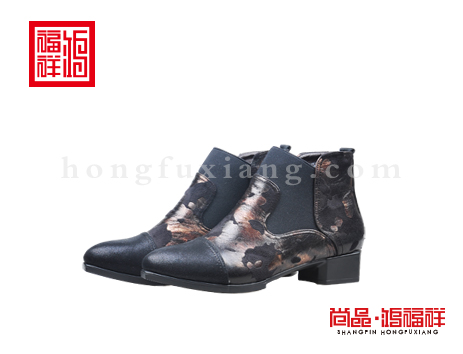 鸿福祥布鞋女鞋N152256黑色时装鞋