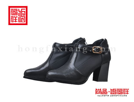鸿福祥布鞋女鞋N152258黑色时装鞋