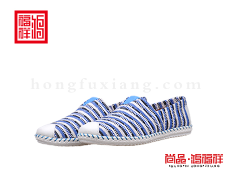 鸿福祥布鞋男鞋N262025蓝色时装鞋