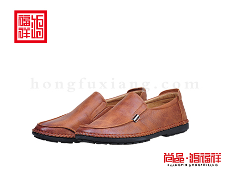 鸿福祥布鞋男鞋N261037驼色风尚鞋