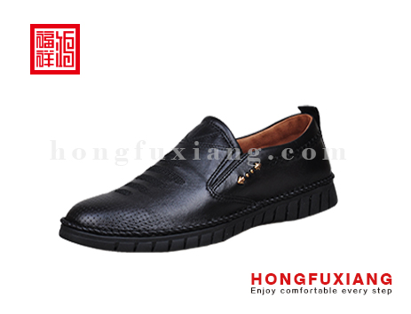 鸿福祥布鞋男鞋H5GX81257黑色休闲系列