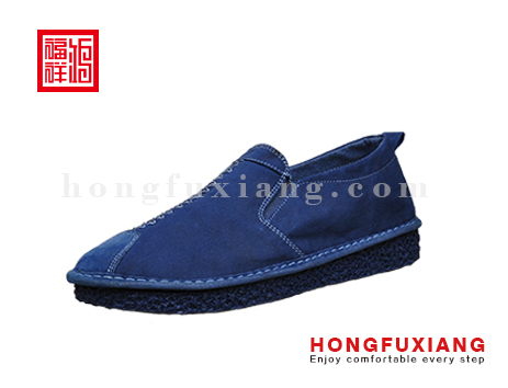 鸿福祥布鞋男鞋H5GZ81299深蓝休闲系列